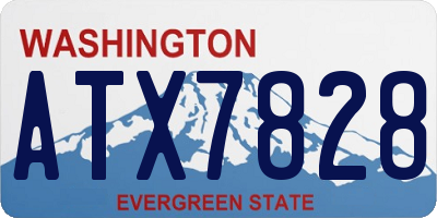 WA license plate ATX7828
