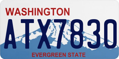 WA license plate ATX7830