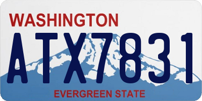 WA license plate ATX7831