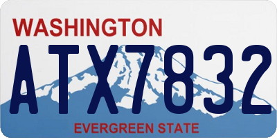 WA license plate ATX7832