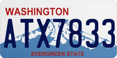 WA license plate ATX7833