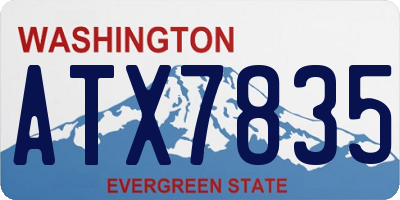 WA license plate ATX7835