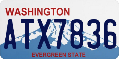 WA license plate ATX7836