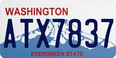 WA license plate ATX7837