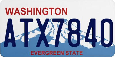 WA license plate ATX7840