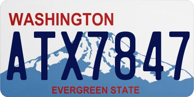 WA license plate ATX7847