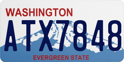 WA license plate ATX7848