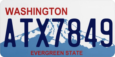WA license plate ATX7849