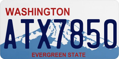 WA license plate ATX7850