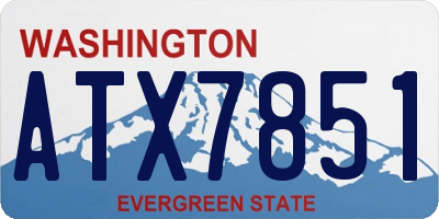 WA license plate ATX7851