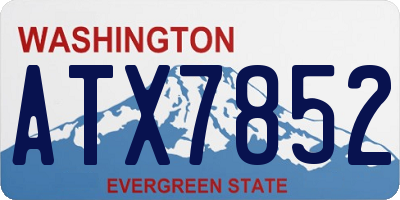 WA license plate ATX7852
