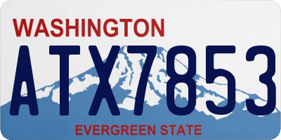 WA license plate ATX7853