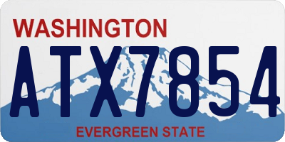 WA license plate ATX7854
