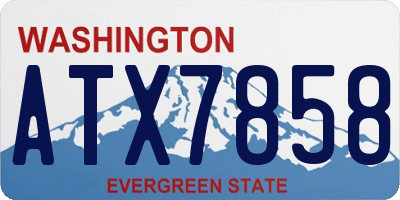 WA license plate ATX7858