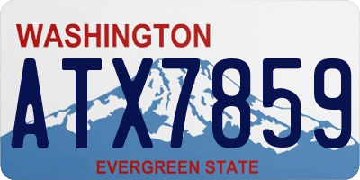WA license plate ATX7859
