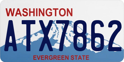 WA license plate ATX7862