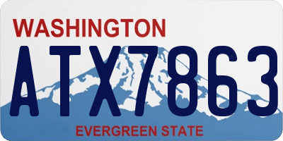WA license plate ATX7863