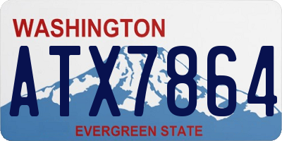 WA license plate ATX7864