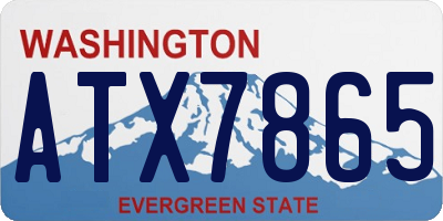 WA license plate ATX7865