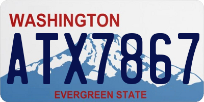 WA license plate ATX7867