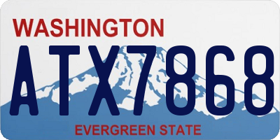 WA license plate ATX7868