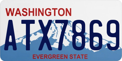 WA license plate ATX7869