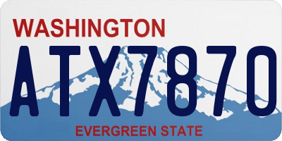 WA license plate ATX7870