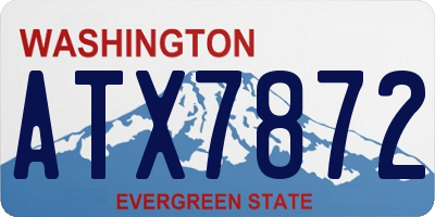 WA license plate ATX7872