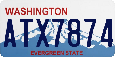 WA license plate ATX7874