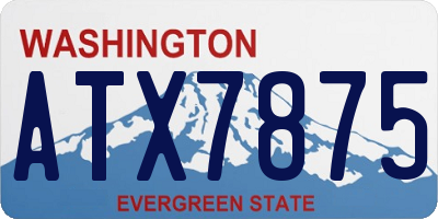 WA license plate ATX7875