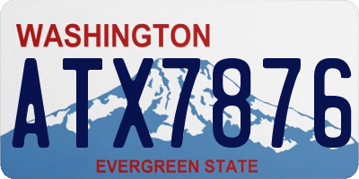 WA license plate ATX7876