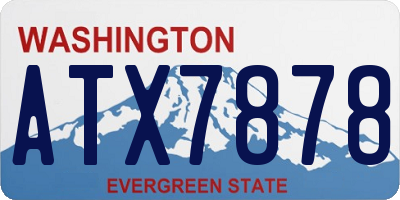 WA license plate ATX7878