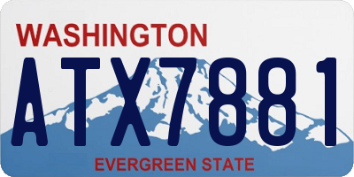WA license plate ATX7881