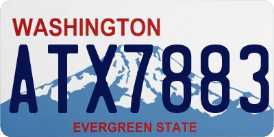 WA license plate ATX7883