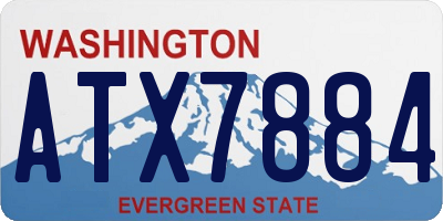 WA license plate ATX7884
