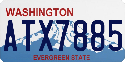 WA license plate ATX7885