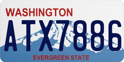 WA license plate ATX7886
