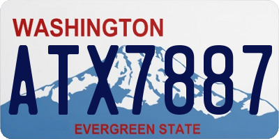 WA license plate ATX7887