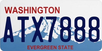 WA license plate ATX7888