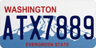 WA license plate ATX7889