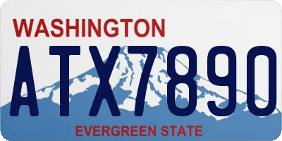 WA license plate ATX7890