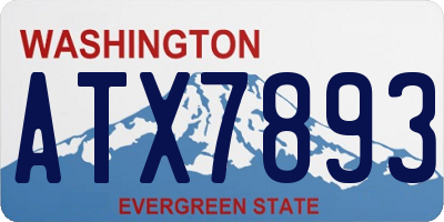 WA license plate ATX7893