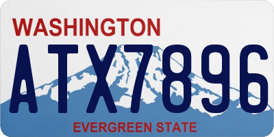 WA license plate ATX7896