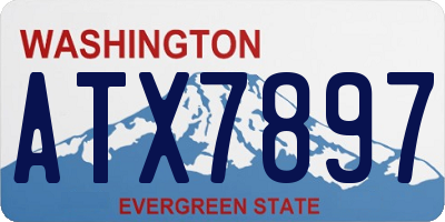 WA license plate ATX7897