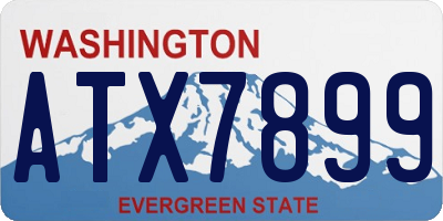 WA license plate ATX7899