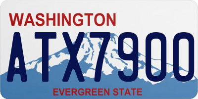 WA license plate ATX7900