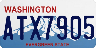WA license plate ATX7905