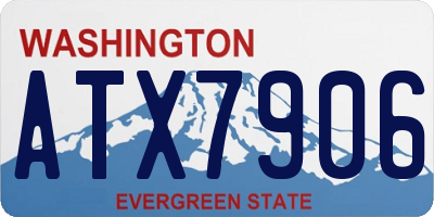 WA license plate ATX7906