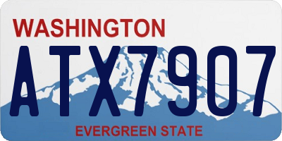 WA license plate ATX7907