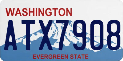 WA license plate ATX7908